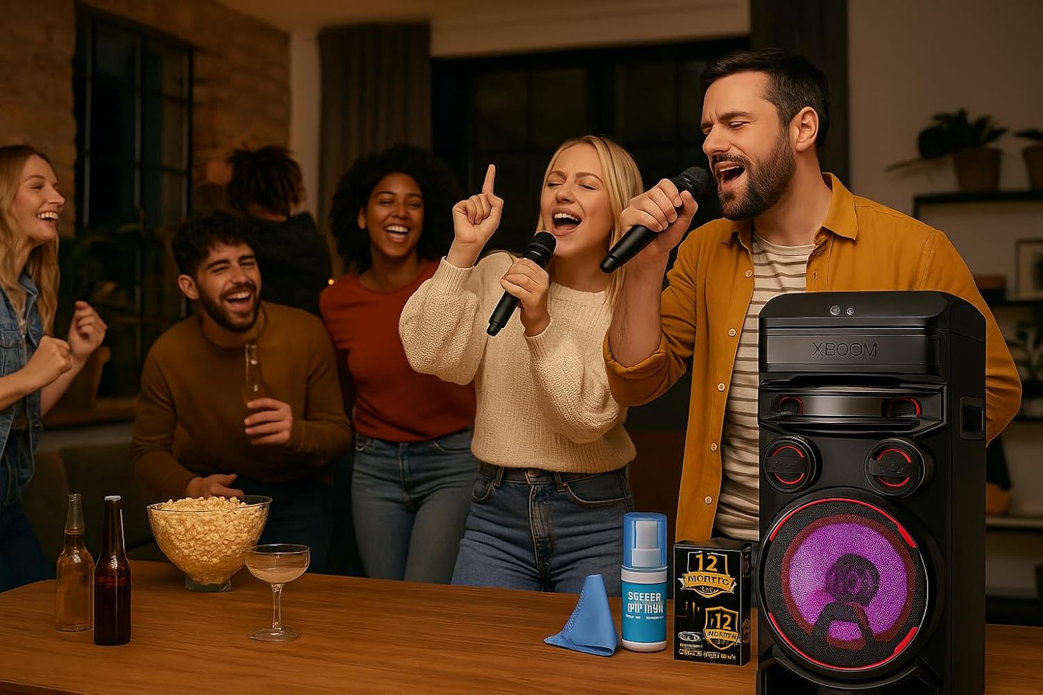 LG RNC7K1 RNC7 XBOOM 700W Karaoke Party Speaker Bluetooth, Dual Mic Ports, Super Bass Boost, Dolby Audio + 12-Month CP