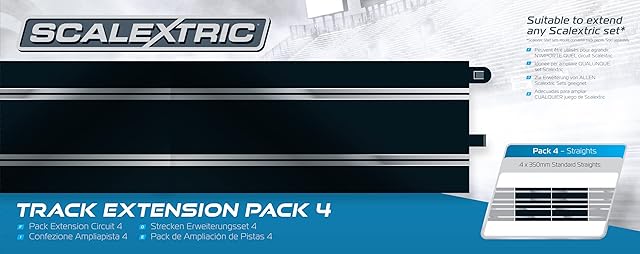 Scalextric C8526 Track Extension Pack 4 - Straights 1:32 Scale Accessory , Black