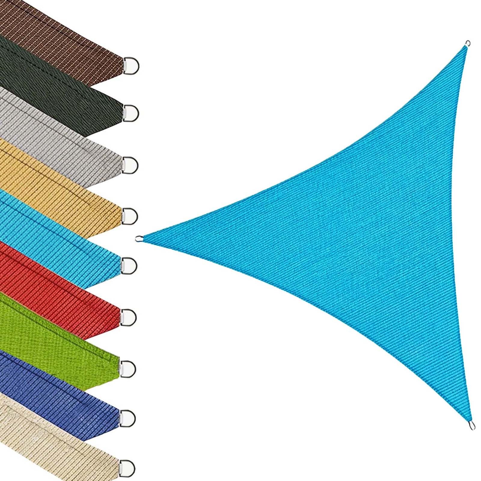 Żagiel Przeciwsłoneczny 195 x 195 x 195 cm HDPE Z 90% Filtrem Uv, Oddychająca, Z Luźną Liną Żagiel Ogrodowy, Zadaszenie Tarasu, Trójkątny Zadaszenie Na Baseny, Imprezy, Niebieskie niebo