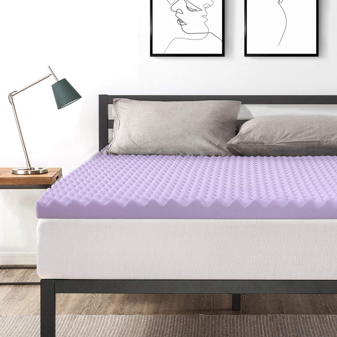 Best Price Mattress3 Inch Egg Crate Memory Foam Mattress Topper with Soothing Lavender Infusion, CertiPUR-US Certified, Dorm Essentials, Full