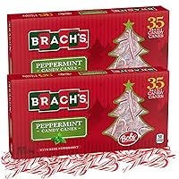 Vista 1 de Sweetzo Brach's - Mini bastones de caramelo de menta originales, dulces clásicos de Navidad envueltos individualmente, golosinas navideñas, 35