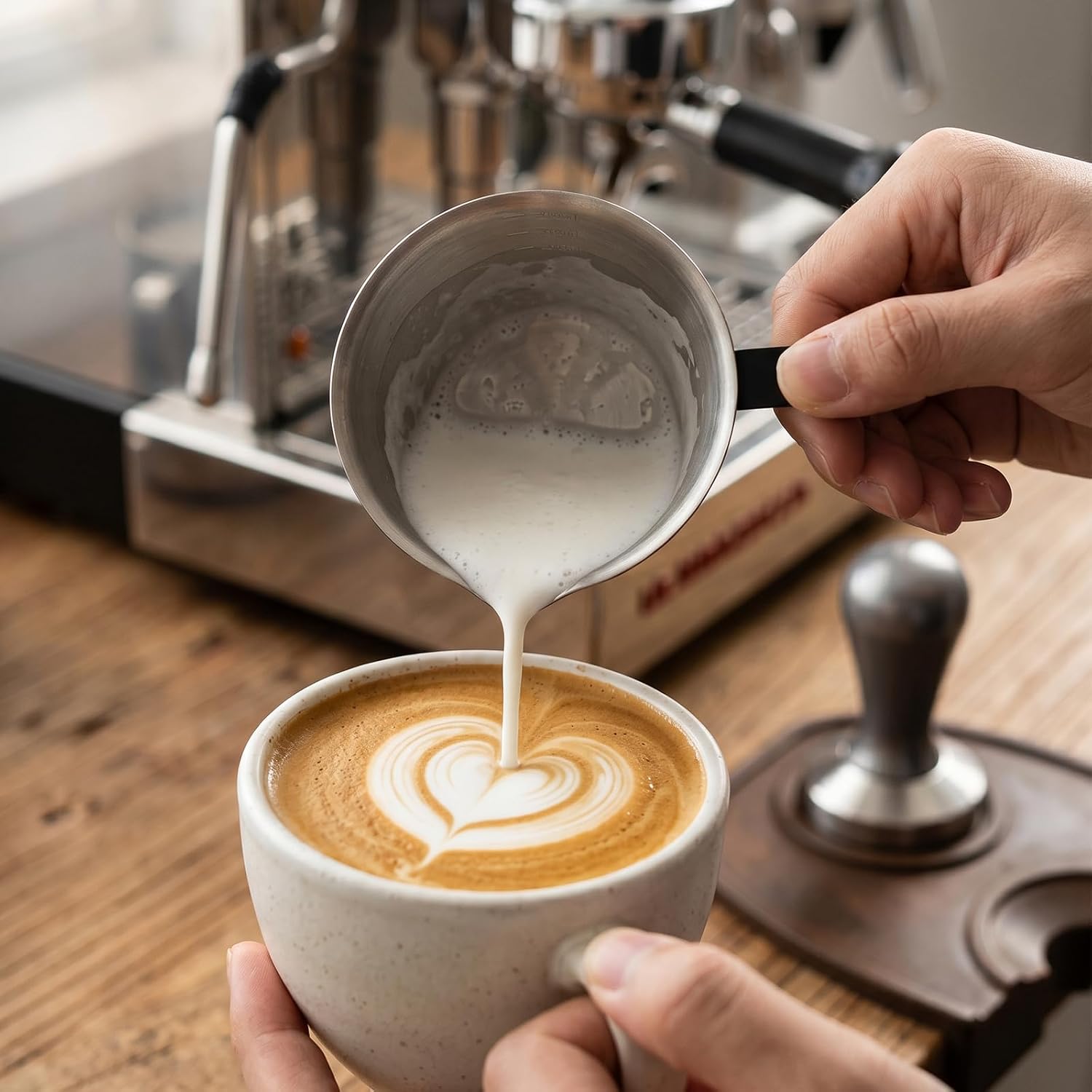 8 Pack Espresso Shot Cups Stainless Steel 3.4oz/100ml Espresso Measuring Cup with Handle Black Coffee Pouring Cup Dishwasher Safe Stackable