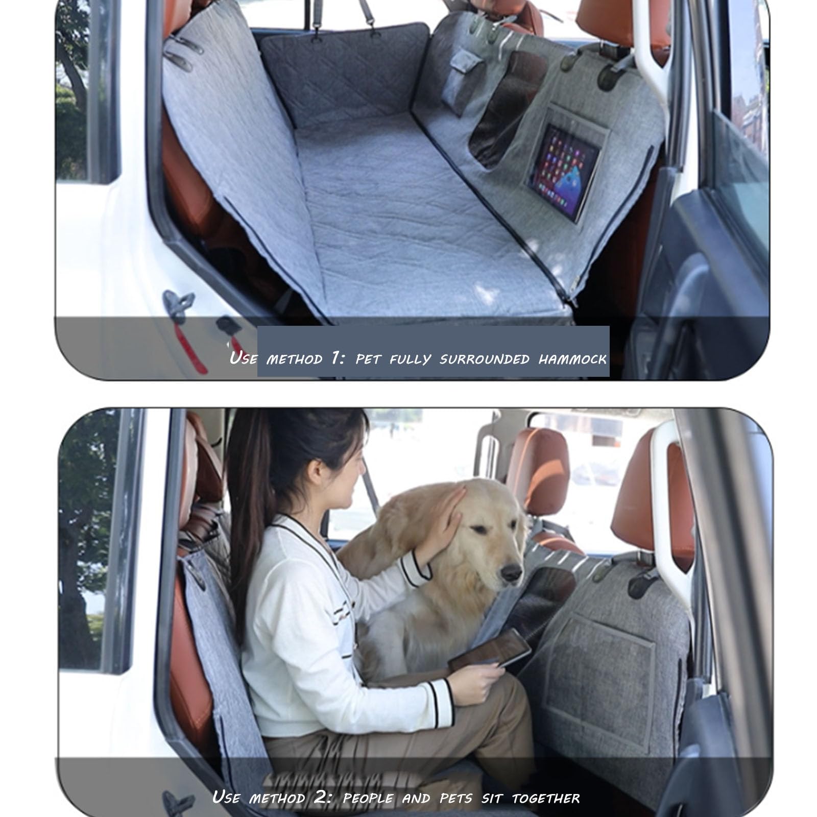 Cuscino per seggiolino Auto per Animali Domestici, Cuscino per Auto per Cani, Antisporco a Doppio Strato, Cuscino per Cane nell'auto Posteriore, Universale per Tutti i Cani (Orange)
