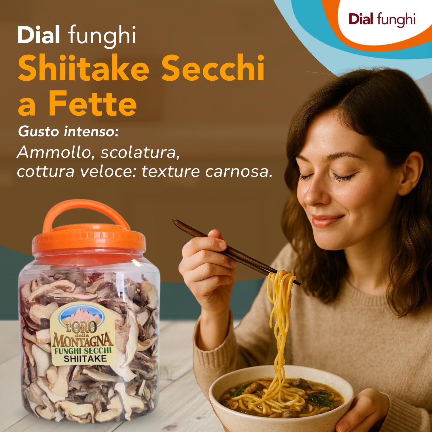 Funghi Shiitake Secchi a Fette Oro della Montagna 400g – Profumo Intenso, Gusto Umami – Ideali per cucina asiatica, ramen, zuppe, brodi, wok – 100% Naturali