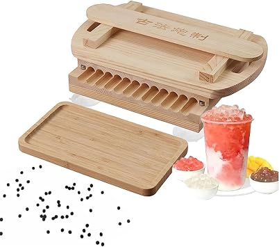 Manual Tapioca Pearl Maker Machine, Pearl Ball Making Machine, Board Reinforcement & Ergonomic Design, with Double Positioning Column, for Bubble Tea Milk Tea Tapioca Pearls Dessert Stores