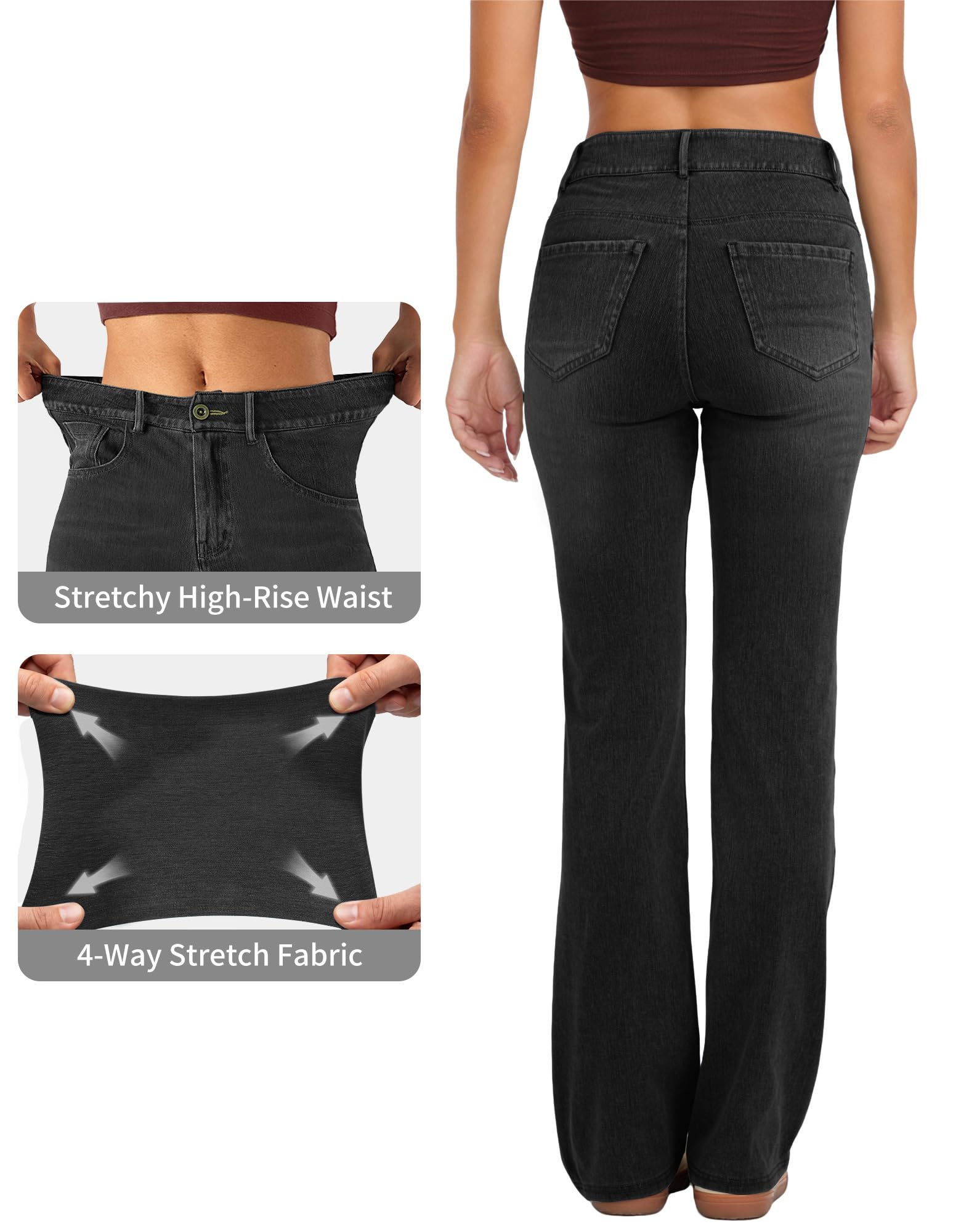 LaiEr Jeans Yoga da Donna ad Alta Elasticità,Effetto Baffi Skinny Sollevante con Tasca con Cerniera,Morbidi e Comodi,Zampa Micro Adatti per Abbigliamento alla Moda Sport e Fitness