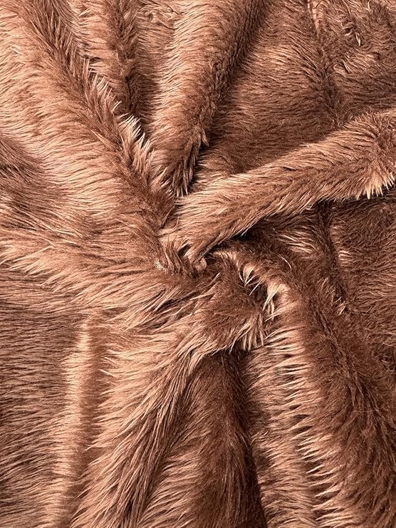 Plain Fun Faux Fur Fabric Material - DK Brown Malt (Precut 1Mtr 150cm x 100cm)