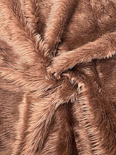 Plain Fun Faux Fur Fabric Material - DK Brown Malt (Precut 1Mtr 150cm x 100cm)