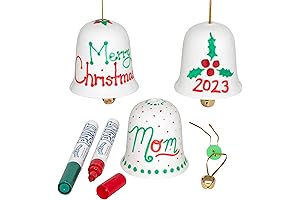 READY 2 LEARN Christmas Crafts - Design Your Own Porcelain Bells -...