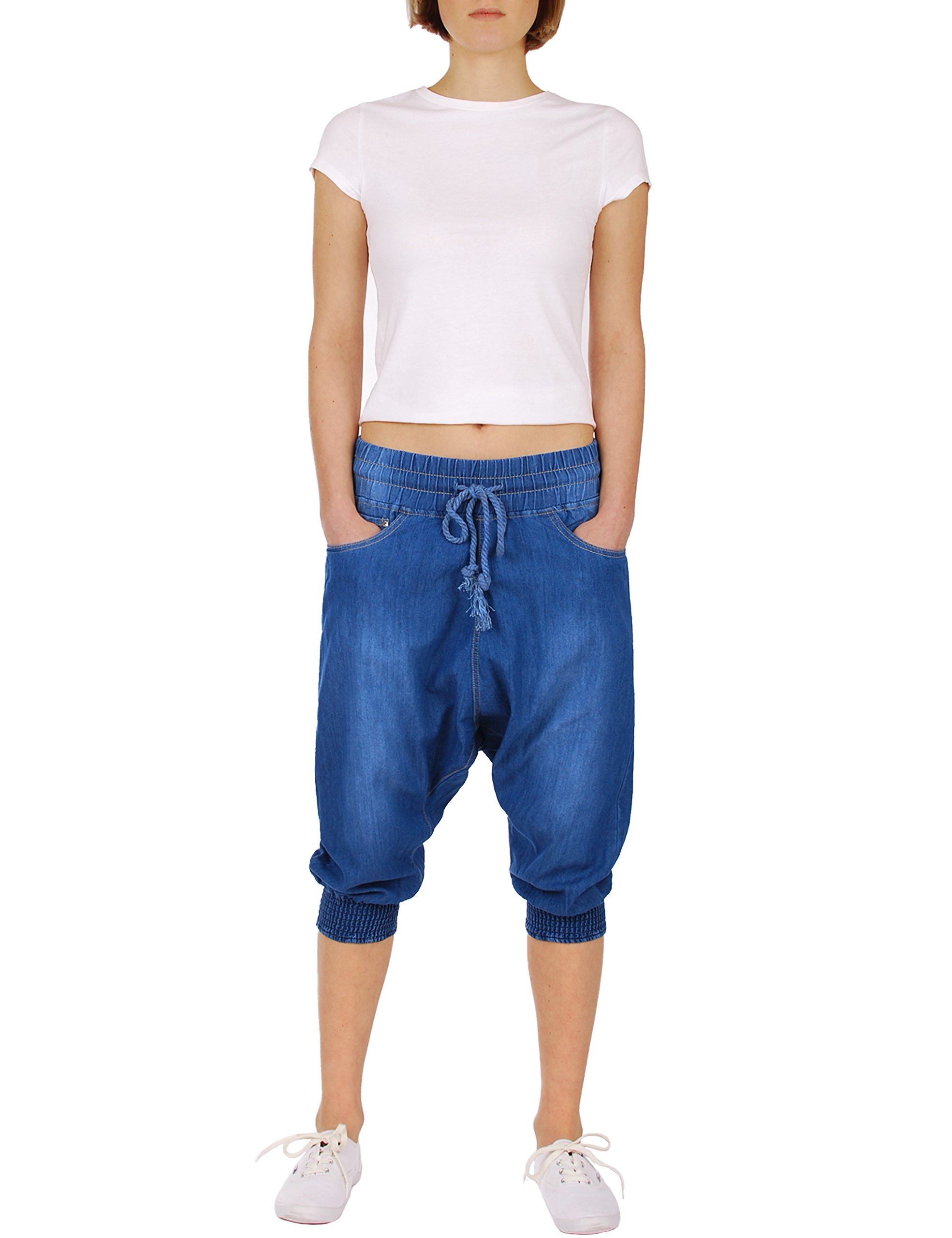 Fraternel Sarouel Pantalon Harem Femme Ample Court