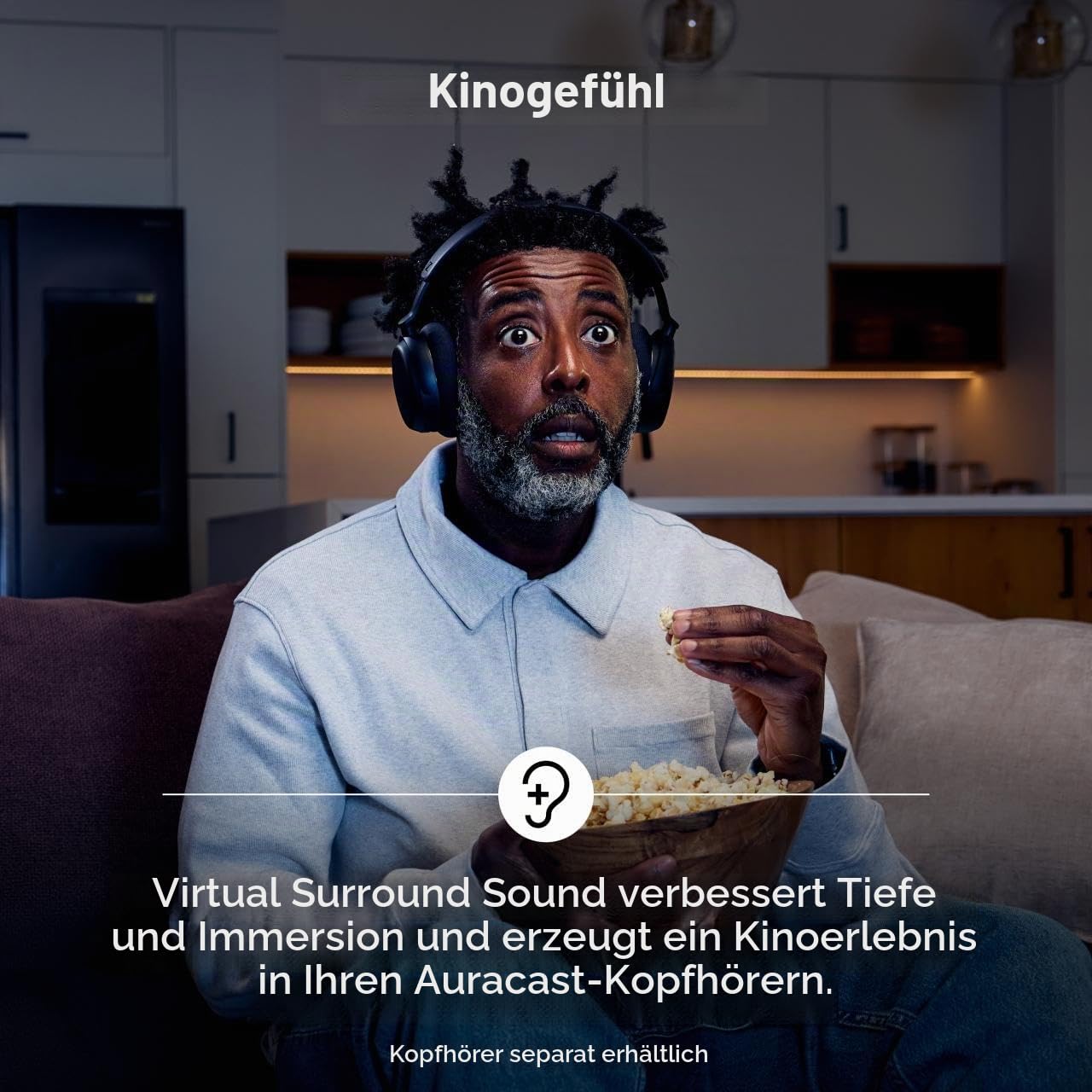 Sennheiser RS 275 TV Kopfhörer - Bluetooth Kopfhörer und Transmitter Bundle - Low Latency Wireless Kopfhörer mit virtuellem Surround Sound, Sprachklarheit und Auracast Technologie - 50h Akku