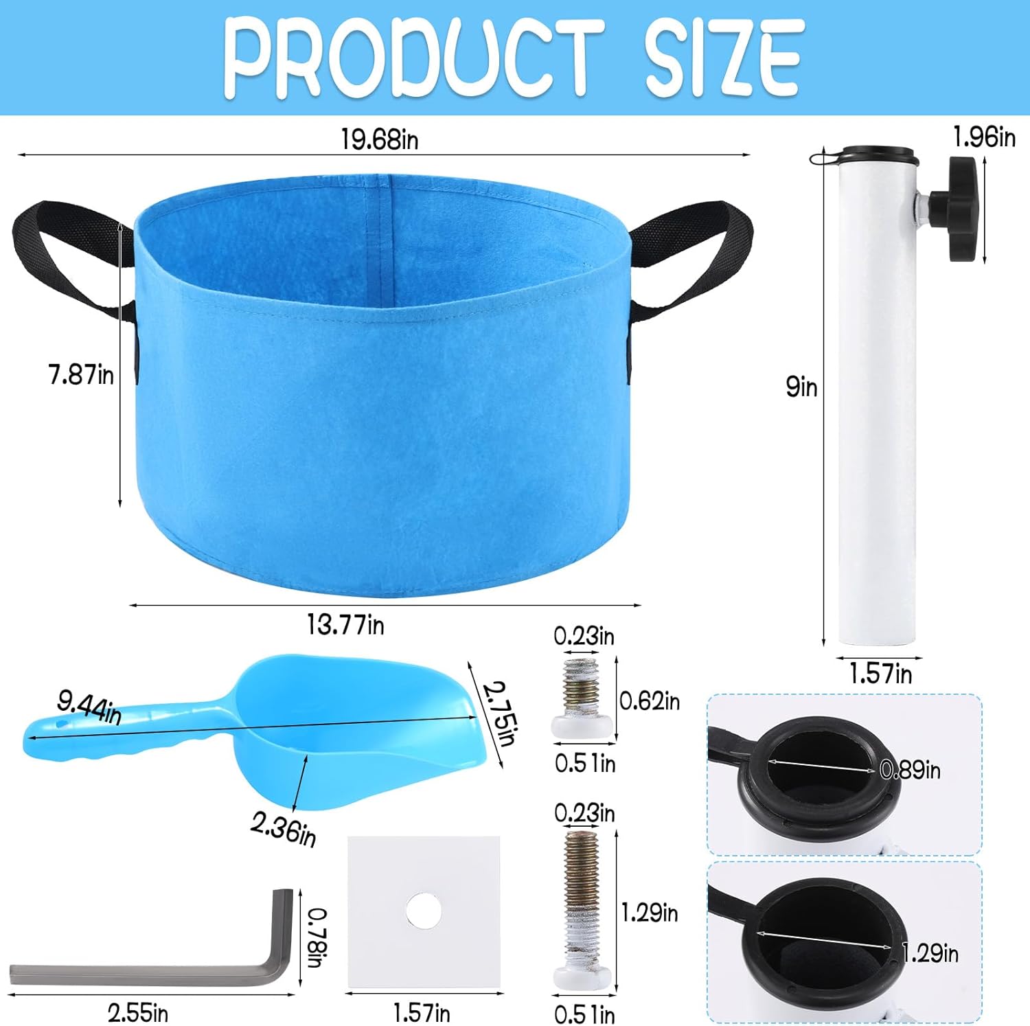 Beach Umbrella Base Weight Bag Hold up to 35 lb Sand, Thick Fillable Umbrella Sand Bags with Shovel Stainless Steel Beach Umbrella Base Sand Anchor Stand for Most Sun Umbrellas - Image 2