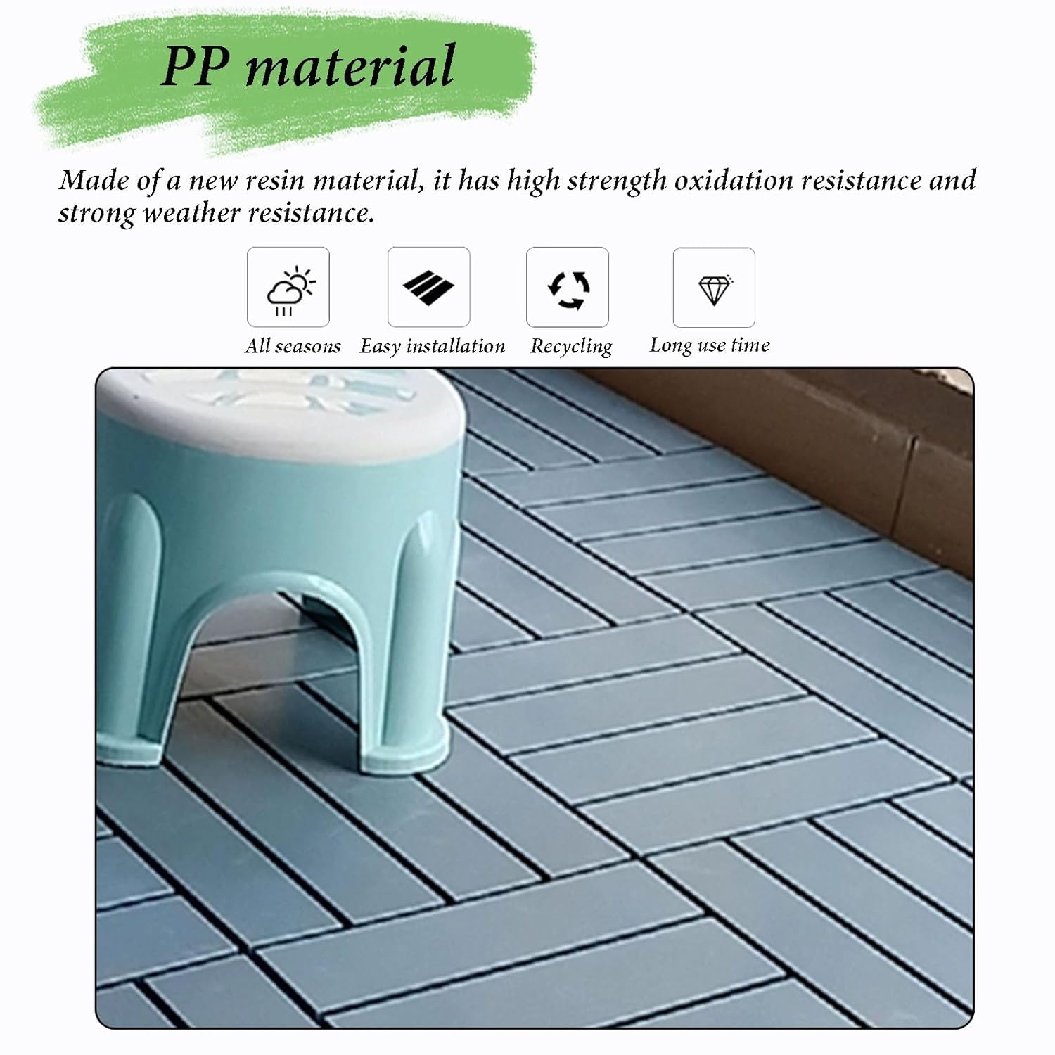 Dalles et lames de terrasse en composite, Tuiles de terrasse à emboîtement composites en bois, 30 pièces multicolores 12x12 pouces(Brown Red)