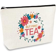Tea Lovers Gifts for Women Makeup Bag Tea Drinkers Gift Best Friend Friendship Gifts for Her Cosmetic Bag Birthday Christmas Retirement Gifts for Colleagues Teachers Aunt Mother Grandma Travel Pouch
