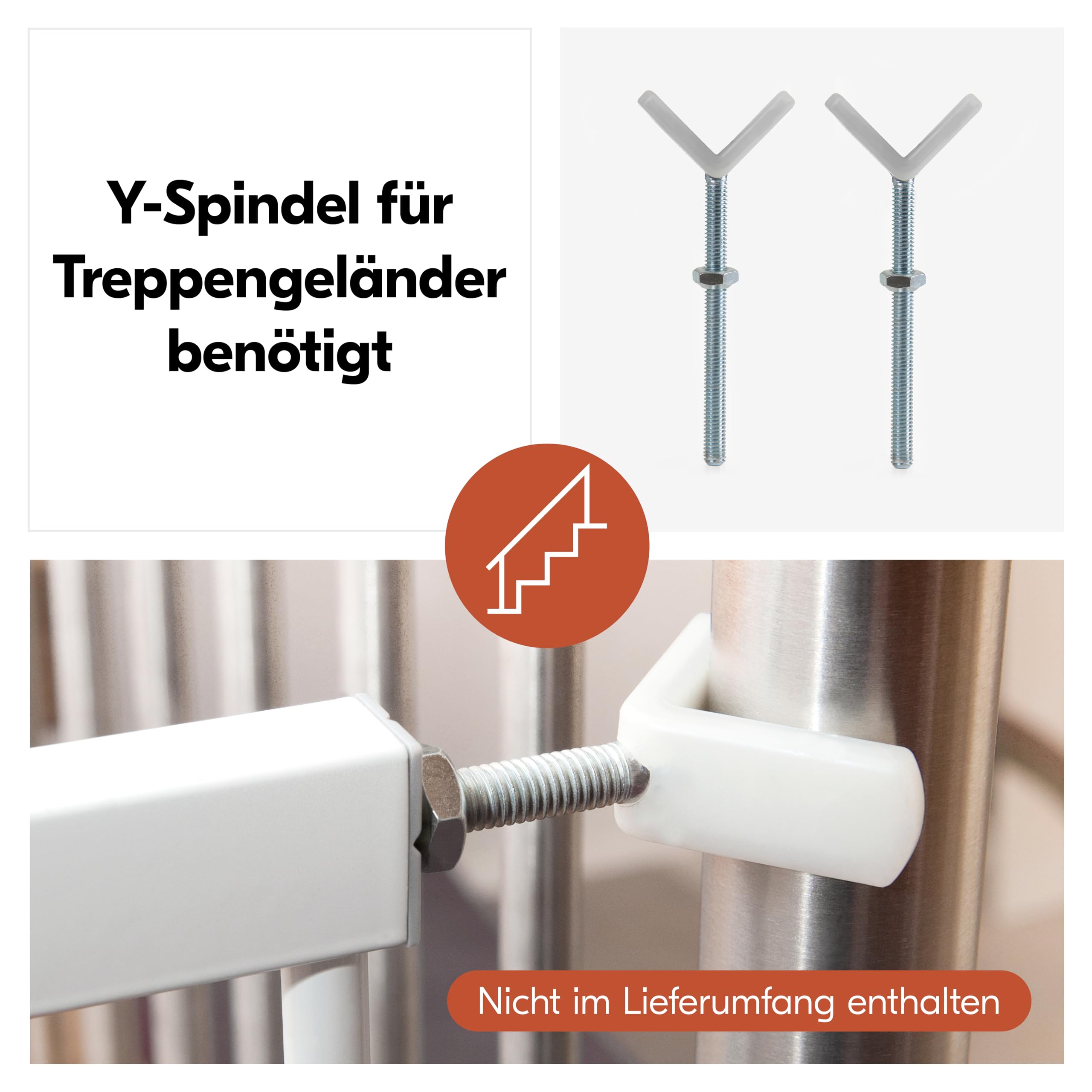 hauck Open N Stop 2 + 1x9 cm +1x21cm Verlängerung, Weiß - Kinderschutzgitter Hundegitter, Verstellbare Breite 105-110 cm, 77 cm Hoch, Einhand Öffnung, ohne Bohren, für Innen