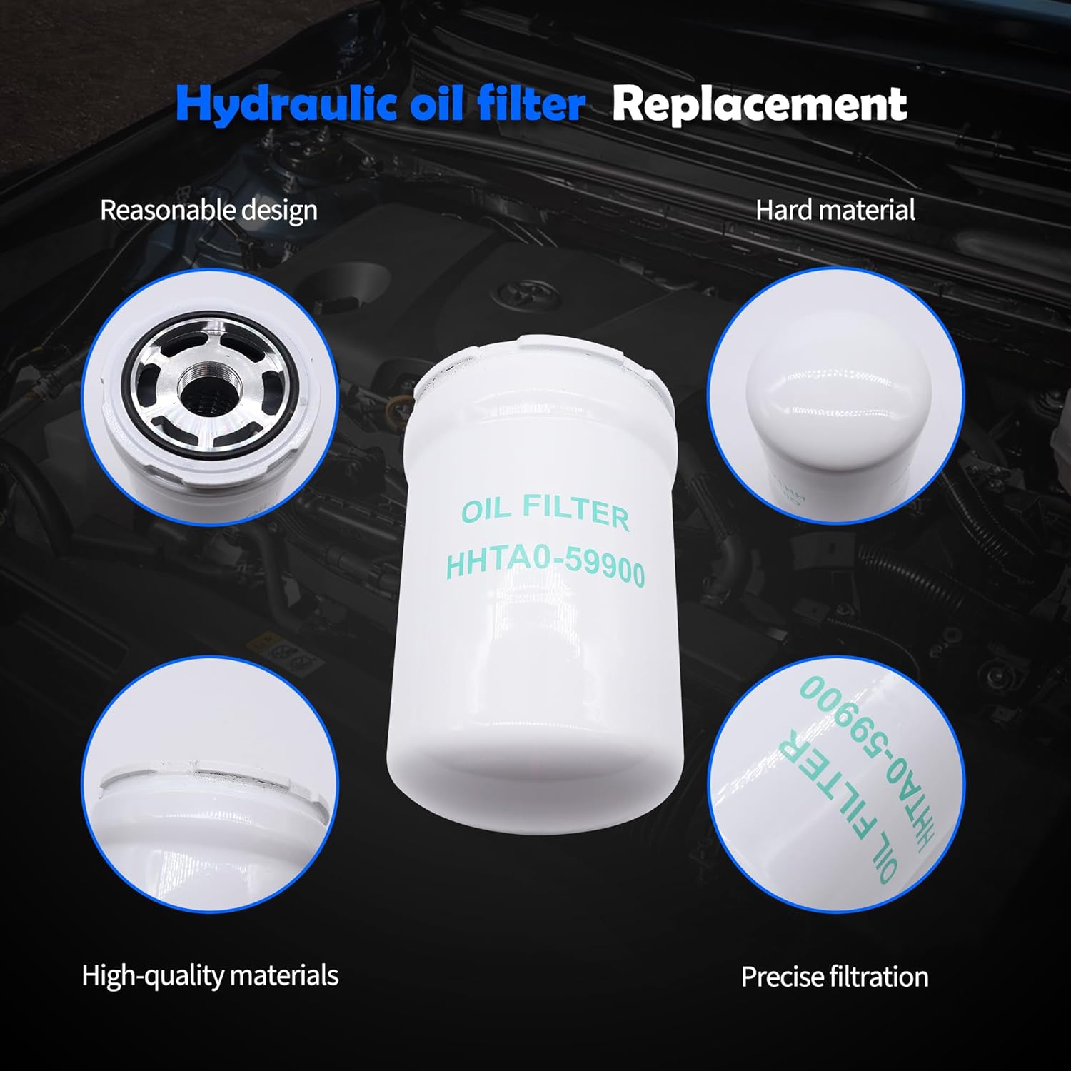 Hydraulic Oil Filter HHTA0-59900 Compatible with Kubota Tractor L3010DT/GST/HST L3240HST L3410DT L3940HSTC L4060HST L5460HST MX5200H SSV65P Replaces# TA240-59900 TA240-59901 V0511-65320