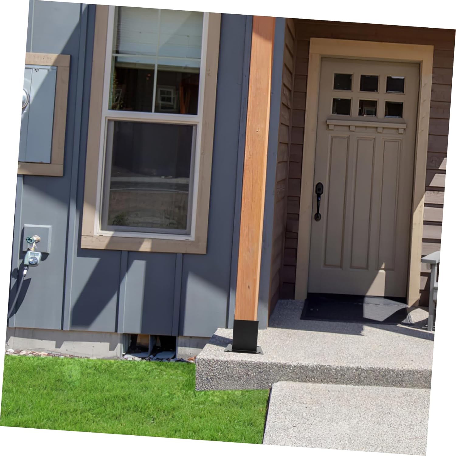 1set Heavy Duty Metal Deck Post Base Mailbox Bracket Support for Railing and Fence Sturdy Protector for Porch Garden and Farm Use