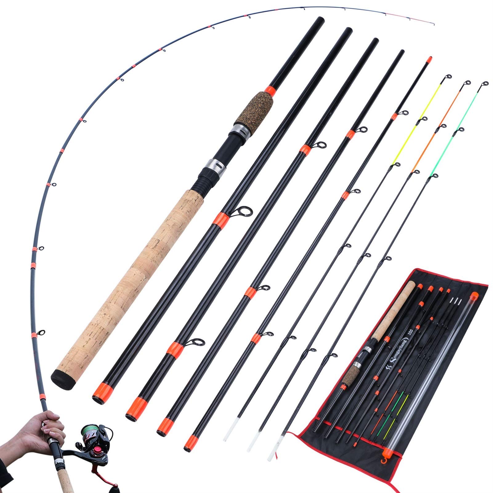 Canna da pesca Serie alimentatore portatile 1.8-2.7cm mini telescopico / 6 sezione 3.0, m da carpa 60-180G canna pesca viaggio