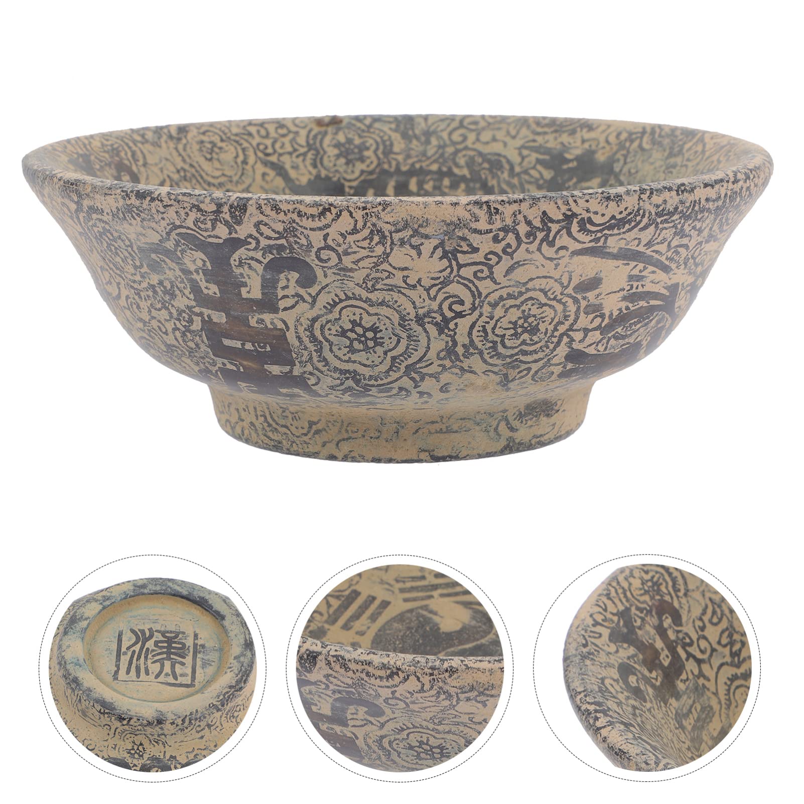 LIFKOME Topper De Escritorio Cuencos De Mármol Antiguos Cuenco De Piedra Natural Cuencos Redondos De Escritorio Cuencos Rústicos para Manchas Centros De Mesa Decoración De La Cocina Hogar