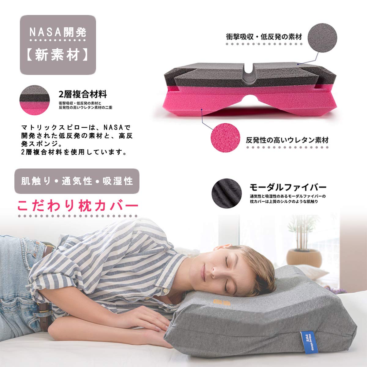 Amazon｜F1F2 PILLOW (ナイトグレー, 65*38*11㎝)｜枕 オンライン通販