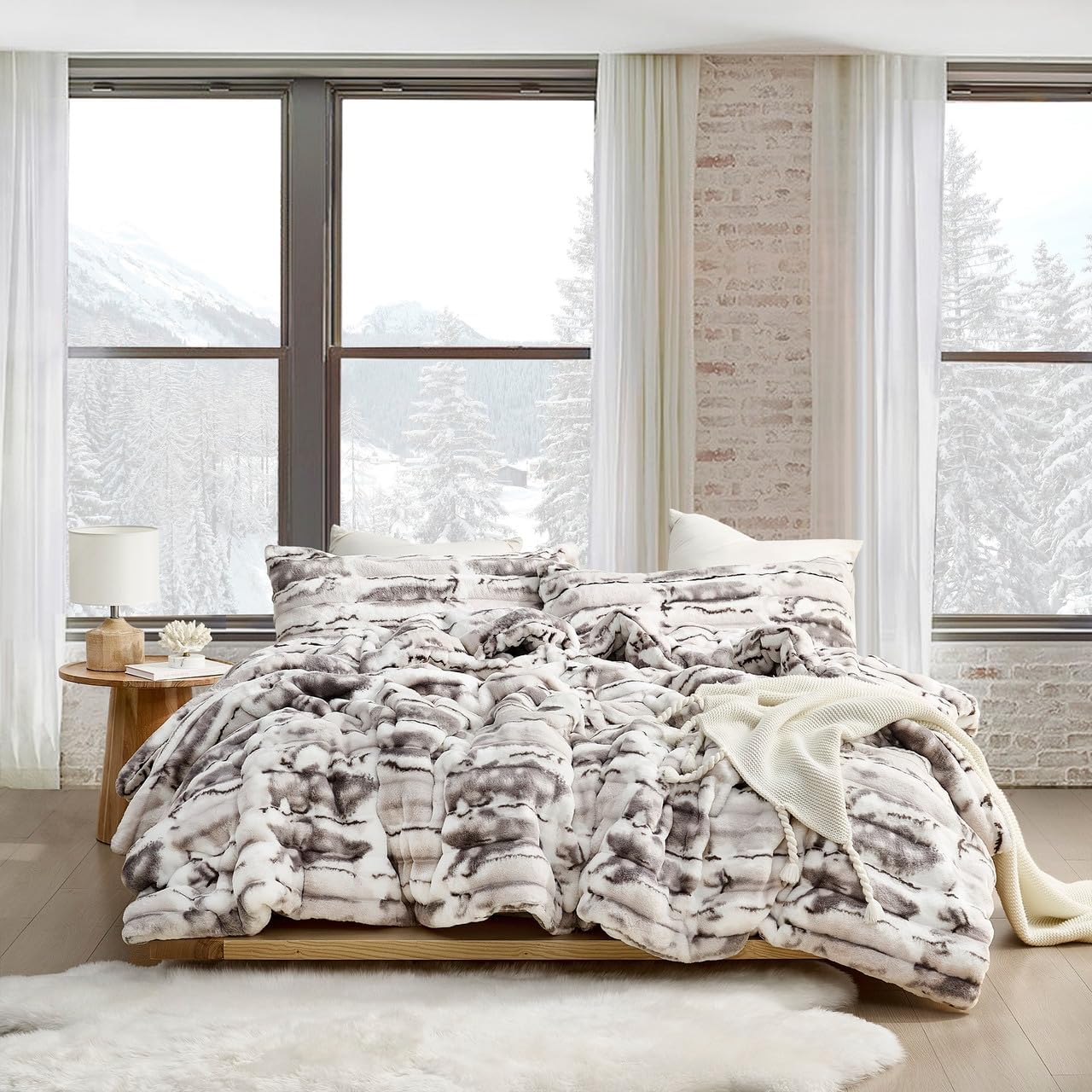 Byourbed Jelly Rolls Chunky Bunny - Coma Inducer® Oversized Queen Comforter Set - Gray Stream