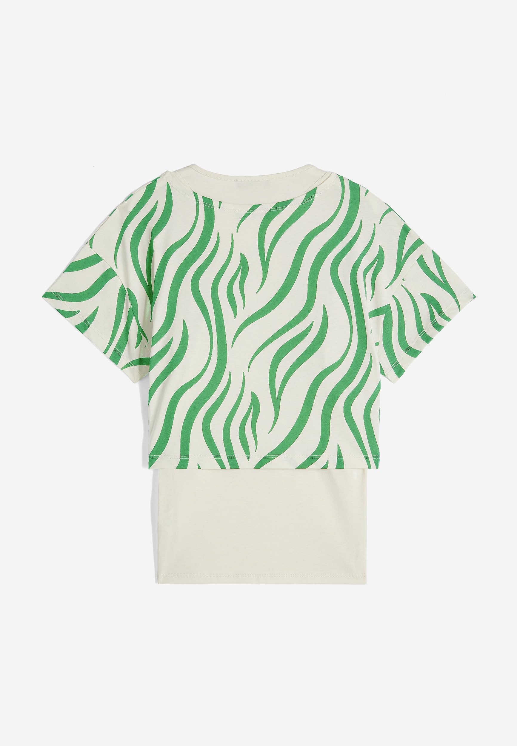 FREDDY - Damski zestaw tank top + krótki t-shirt w zebrę,
