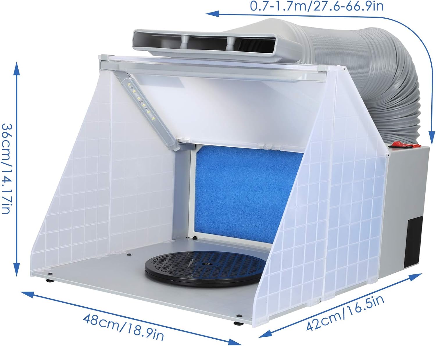 Airbrush Spray Booth, DIY Model Painting Kit, Portable Spray Paint Box Workbench with Exhaust Fan Filter, for Airbrush Models, Arts, Crafts