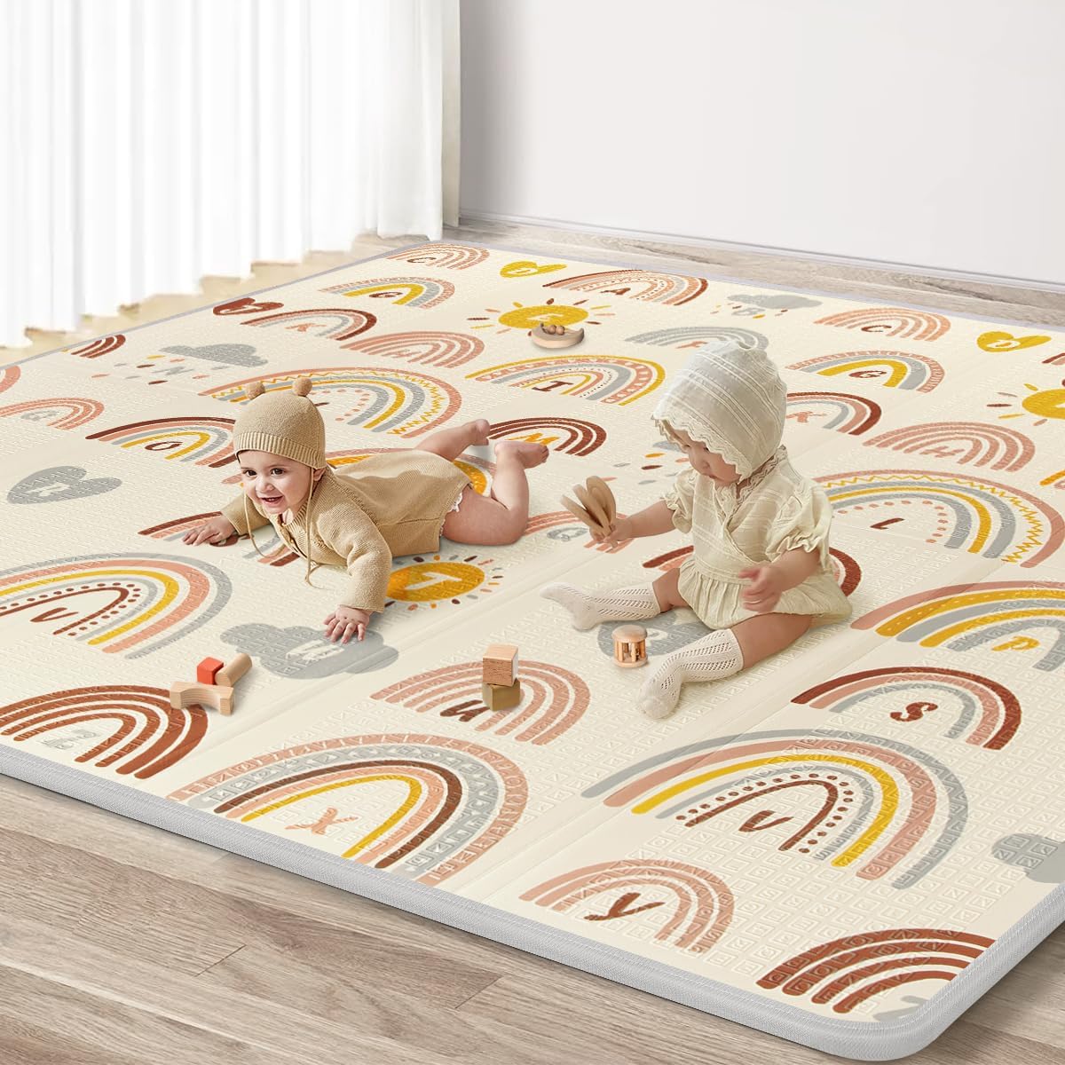 Baby Playmat for Crawling,0.6in Thick Extra Large Foldable Play Mat for Baby
