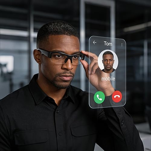 Miniatura 6 de 5BC - Lentes de seguridad Bluetooth para audio de trabajo, lentes inteligentes con micrófono y altavoz, escucha música y llamadas, lente transparente