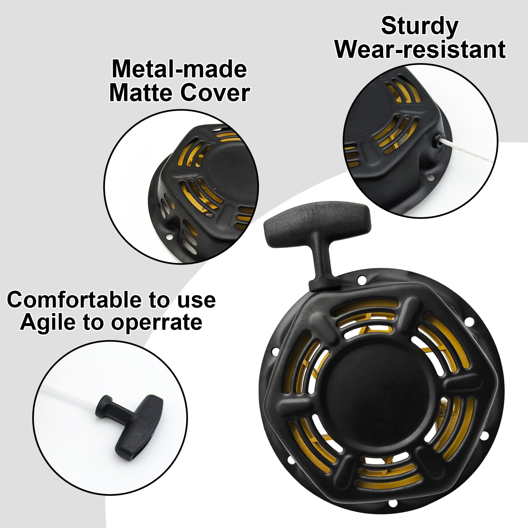 Strongthium Pull Start Recoil Starter Assembly for Honda GX160 GX200 Clones 163 196 200 208 209 210 212 224 cc Coleman Mini Bike Go Cart (HEX Type) - Image 3