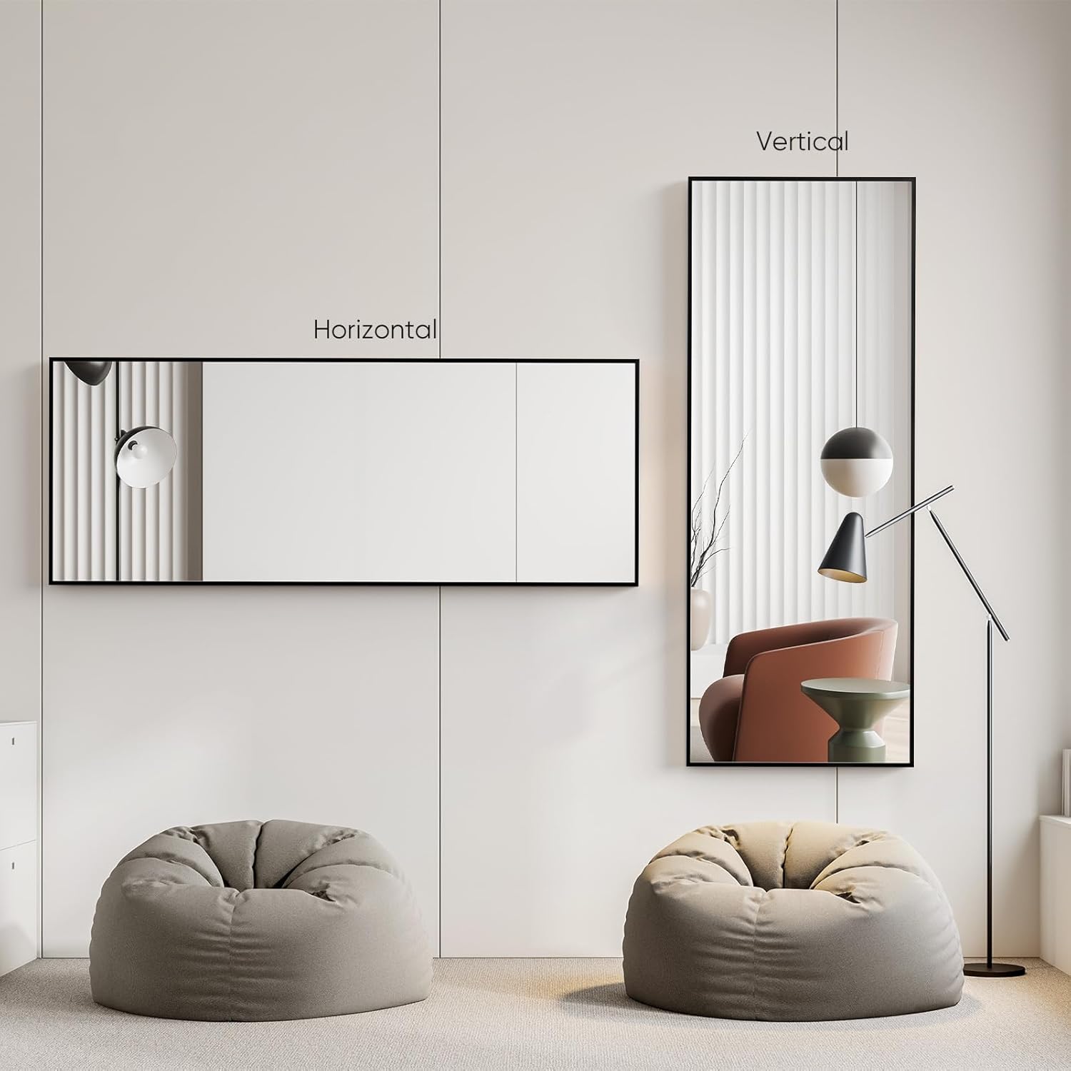 Alpen Full Length Mirror, Standing Mirror Full Body, Mirrors Full Length for Home Decor, 71"x26" Floor Mirrors for Bedroom Bathroom Living Room, Black