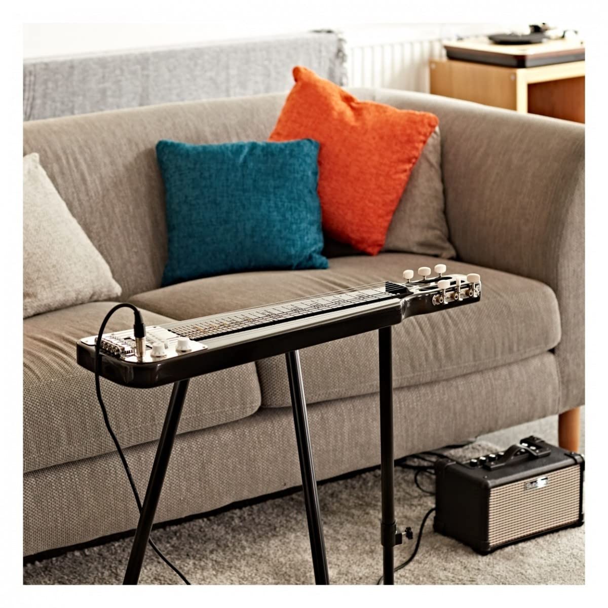 Gear4music Kit Chitarra Lap Steel con Supporto e Slitta Tonebar | Pickup Single Ceramico, Ponte Hardtail Fisso, Controlli Volume e Tono, Borsa da Trasporto Inclusa