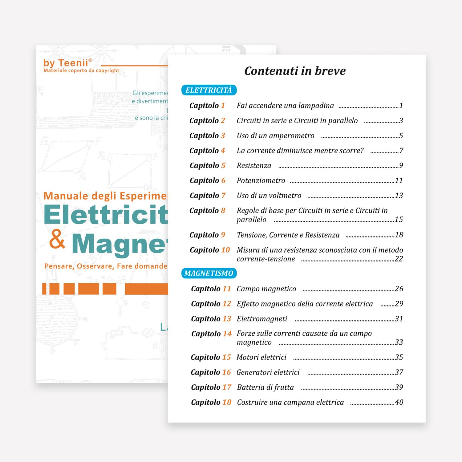 Teenii Kit Scientifico Elettricità e Magnetismo per Bambini, Esperimenti di Fisica STEM con Circuiti Elettrici, Gioco Educativo di Scienze, Kit Esperimenti Bambini 8+ Anni, 50 Pezzi