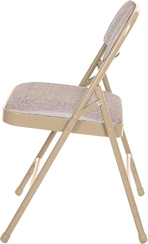 Miniatura 5 de OEF Furnishings Sillas plegables de alta calidad con doble bisagra tapizada de tela, color beige Beige,Negro -,Azul/Azul,Azul/ Gris,Marrón,Gris,Rojo