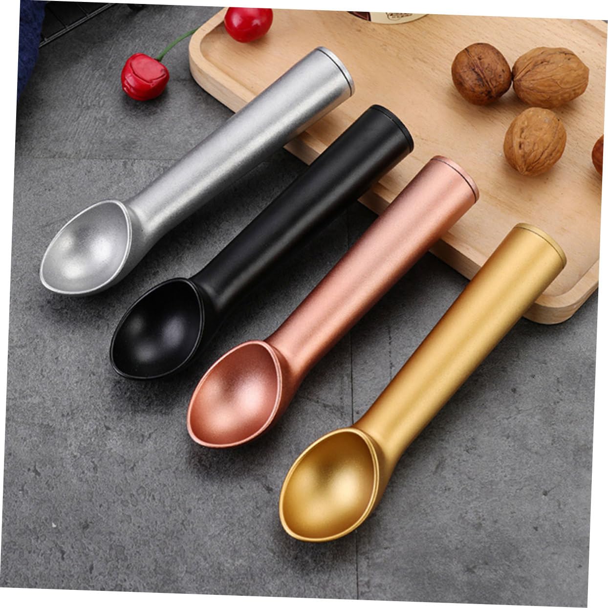 4pièces Cuillère à Glace Professionnelle Cuillères pour Glaces Desserts Fruits Service de Cuisine
