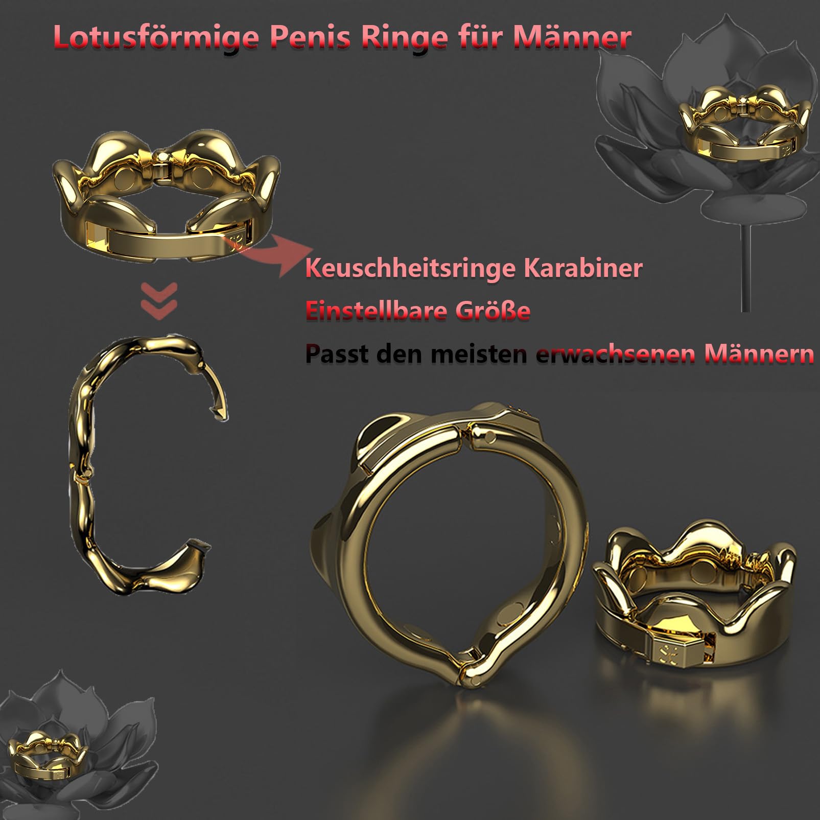 SeLgurFos Verstellbarer Penisring Golden Metall Eichelring Lotusform Cockring Hodenringe fr den Mann Vorhaut Ring Intimschmuck Keuschheit Bondage Sexspielzeug fr Mnner (L) : Amazon.de: Drogerie & Krperpflege SeLgurFos Verstellbarer Penisring Golden Metall Eichelring Lotusform Cockring Hodenringe fr den Mann Vorhaut Ring Intimschmuck Keuschheit Bondage Sexspielzeug fr Mnner (L) : Amazon.de: Drogerie & Krperpflege