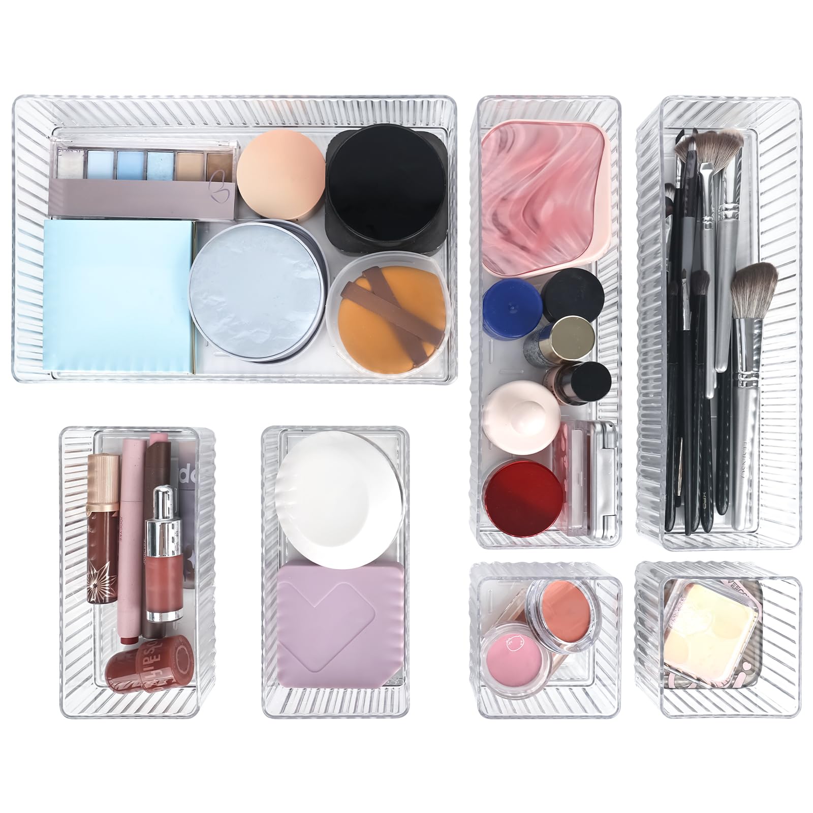 Tiroirs de rangement acrylique transparent pour cosmétiques bureau et cuisine x7