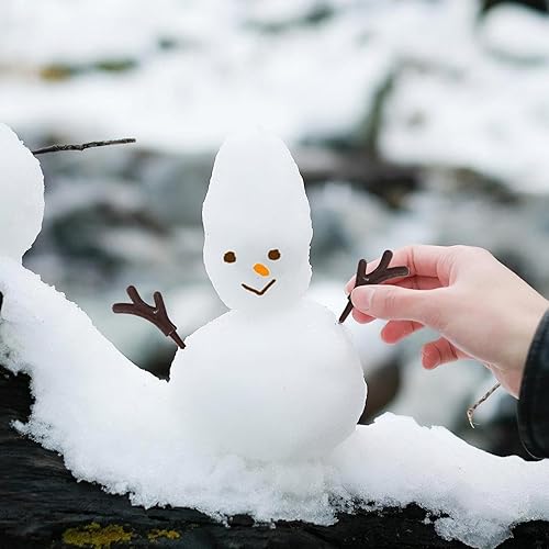 Miniatura 7 de ARTIBETTER 100 piezas de plástico muñeco de nieve a mano, mini reno alce, cuerno, ciervo, rama de cuerno de Navidad, muñeco de nieve para hacer