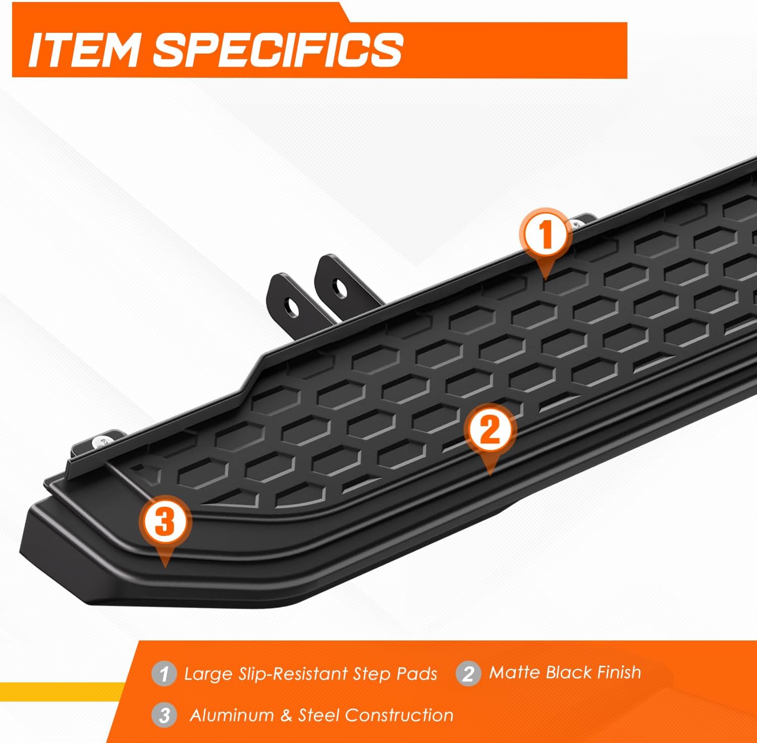 PM PERFORMOTOR Running Boards Compatible with 2023-2026 Honda CR-V, Matte Black, Stainless Steel Side Steps