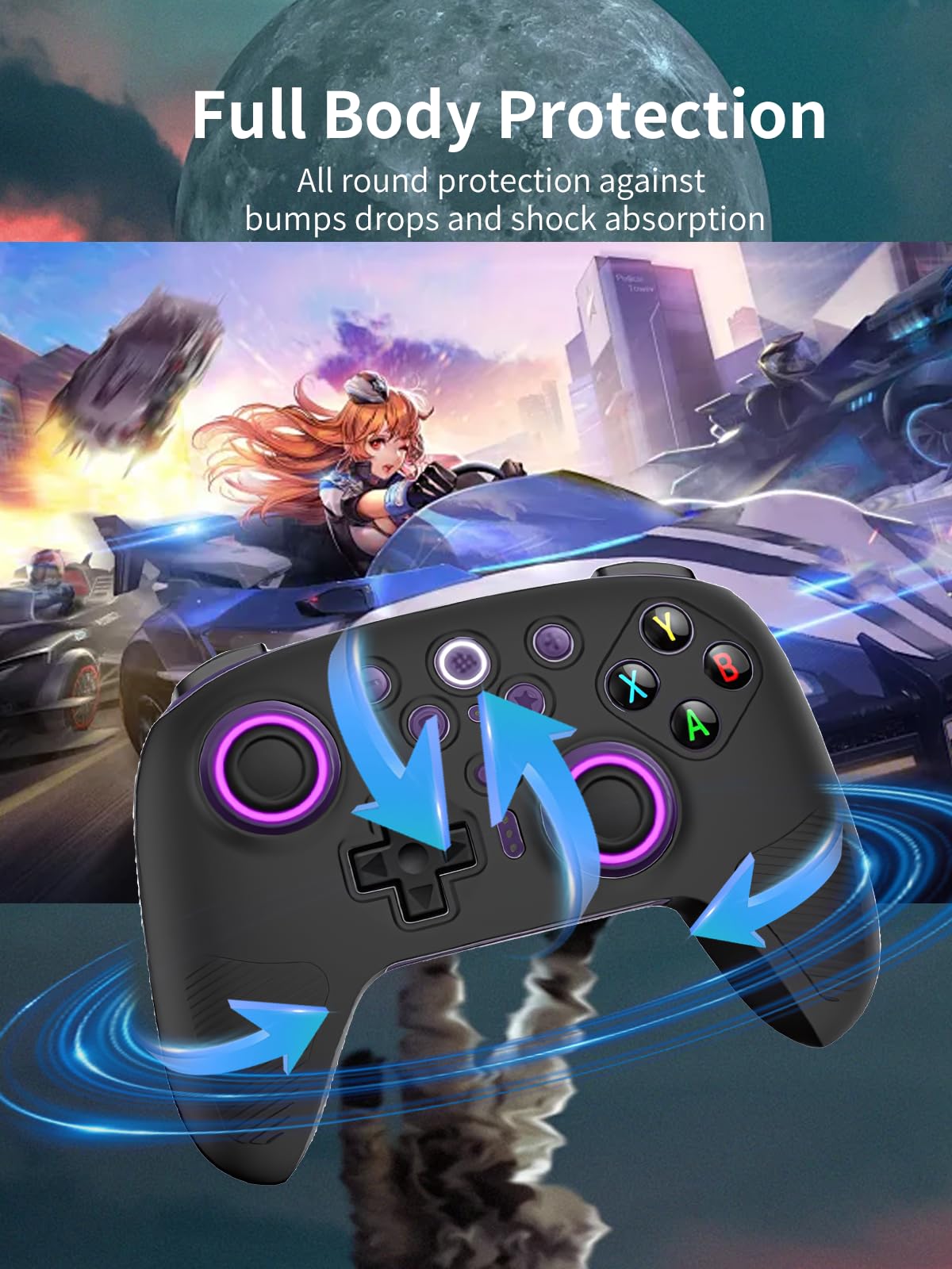 Silikonowe etui ochronne do kontrolera bezprzewodowego 8Bitdo Ultimate 2 z precyzyjnymi otworami i wysokiej jakości materiałami przyjaznymi dla środowiska, odporne na zarysowania, uderzenia, zmywalne