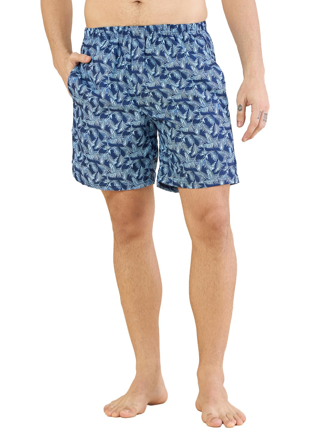 bearbrother Men Regular Fit Navy Printed Boxer-picture-4