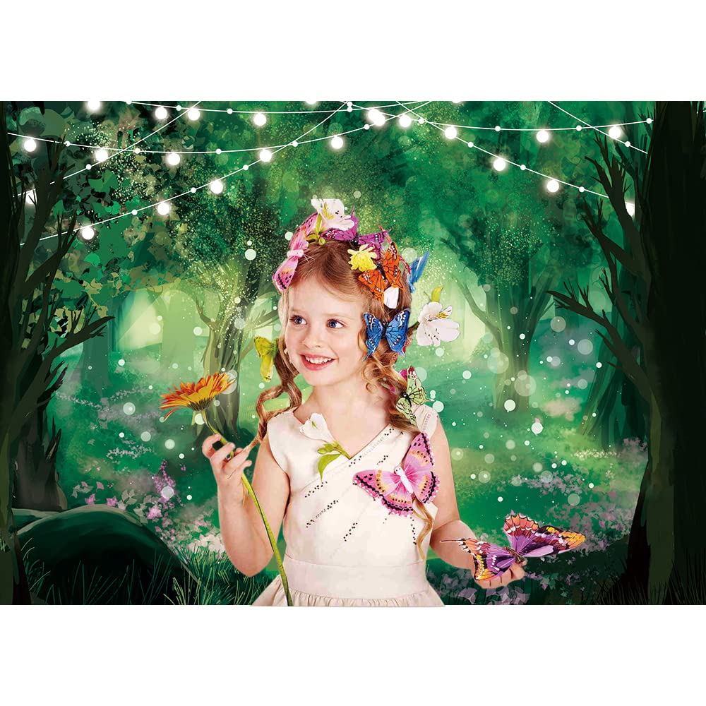ChloropLastid Verzauberter Wald-Fotohintergrund – Feengarten, Frühling, 2,4 X 1,8 M Für Babyparty & Shooting