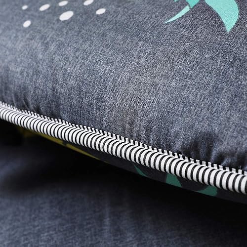 Miniatura 473 de Colchón futón japonés de piso gris constelación, de piso tatami, portátil, para acampar, para niños, sofá cama plegable enrollable con protector de