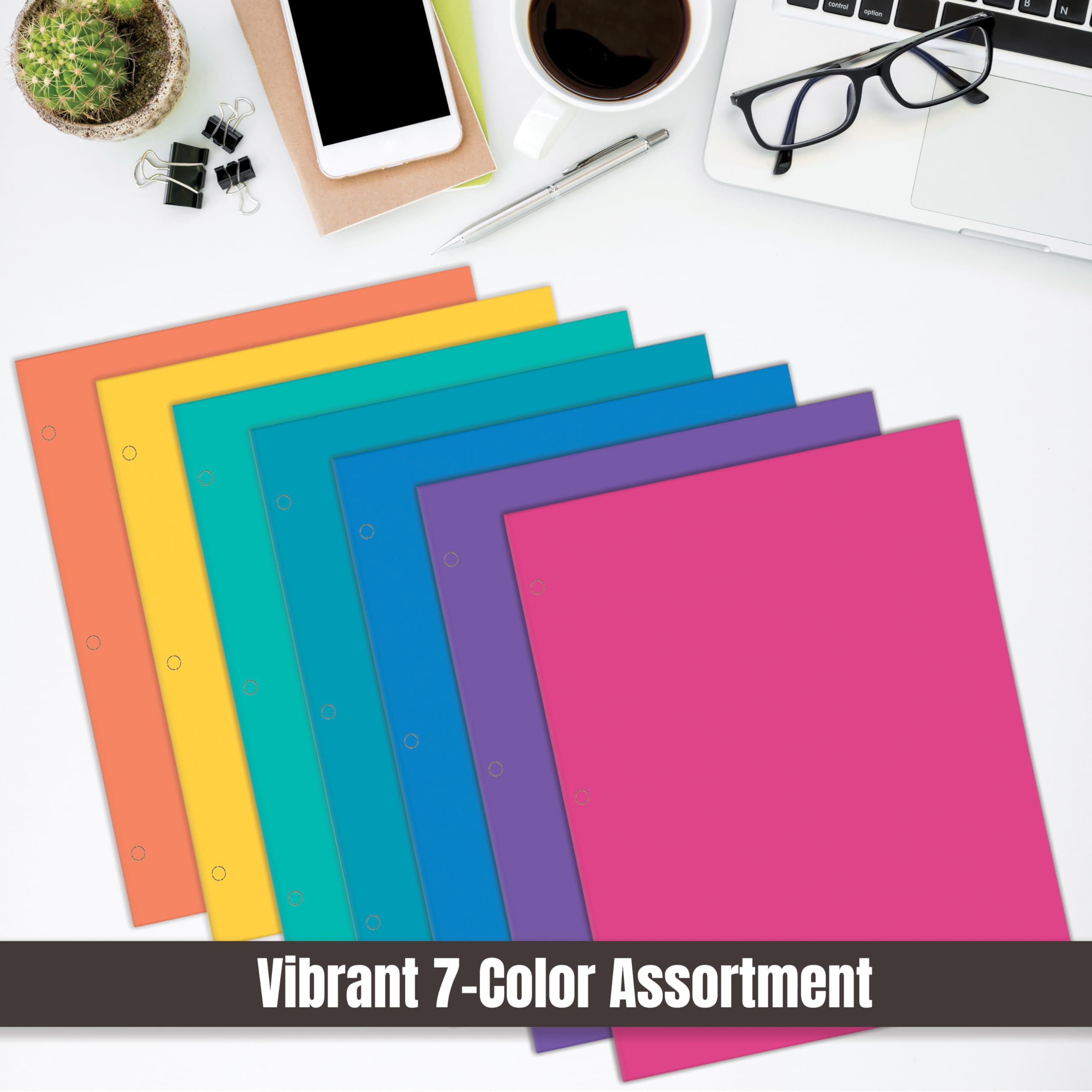 Color Paper Folder Colored Folders 2-Pocket Folders With Prongs - 25 Pack Assorted Colors ...