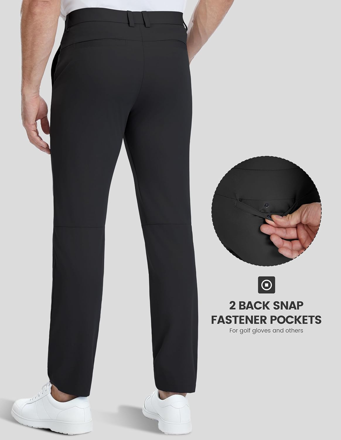 BLUE CHILL Mens Golf Pants Lightweight Stretch Dress Pants Quick Dry Casual Work Trousers with Pockets - Image 3