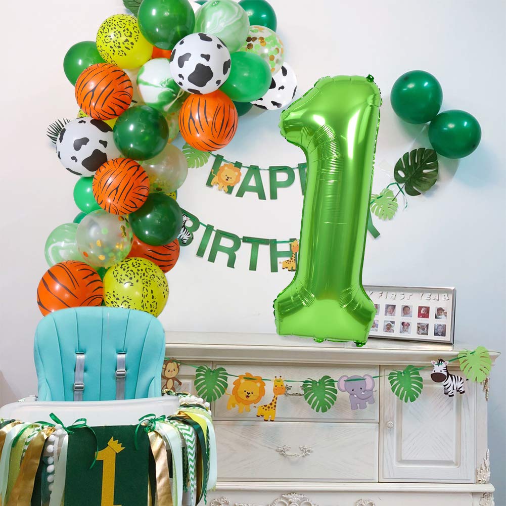 TONIFUL Dark Green Number Balloons 0-9 - 40 Inch Large Mylar Foil Balloons For Birthday Party Decor - View #5