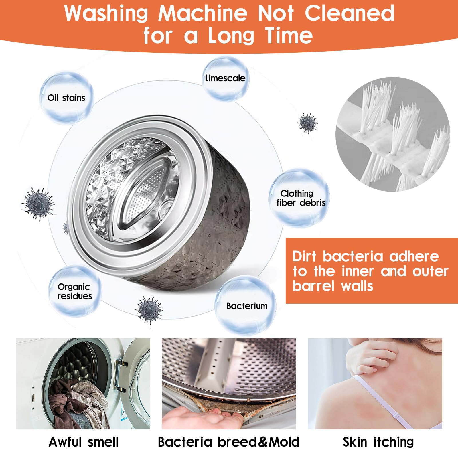 Set Di 3 Spazzole Per Pulizia - Per Lavatrice, Condizionatore E Fessure - Foto 6