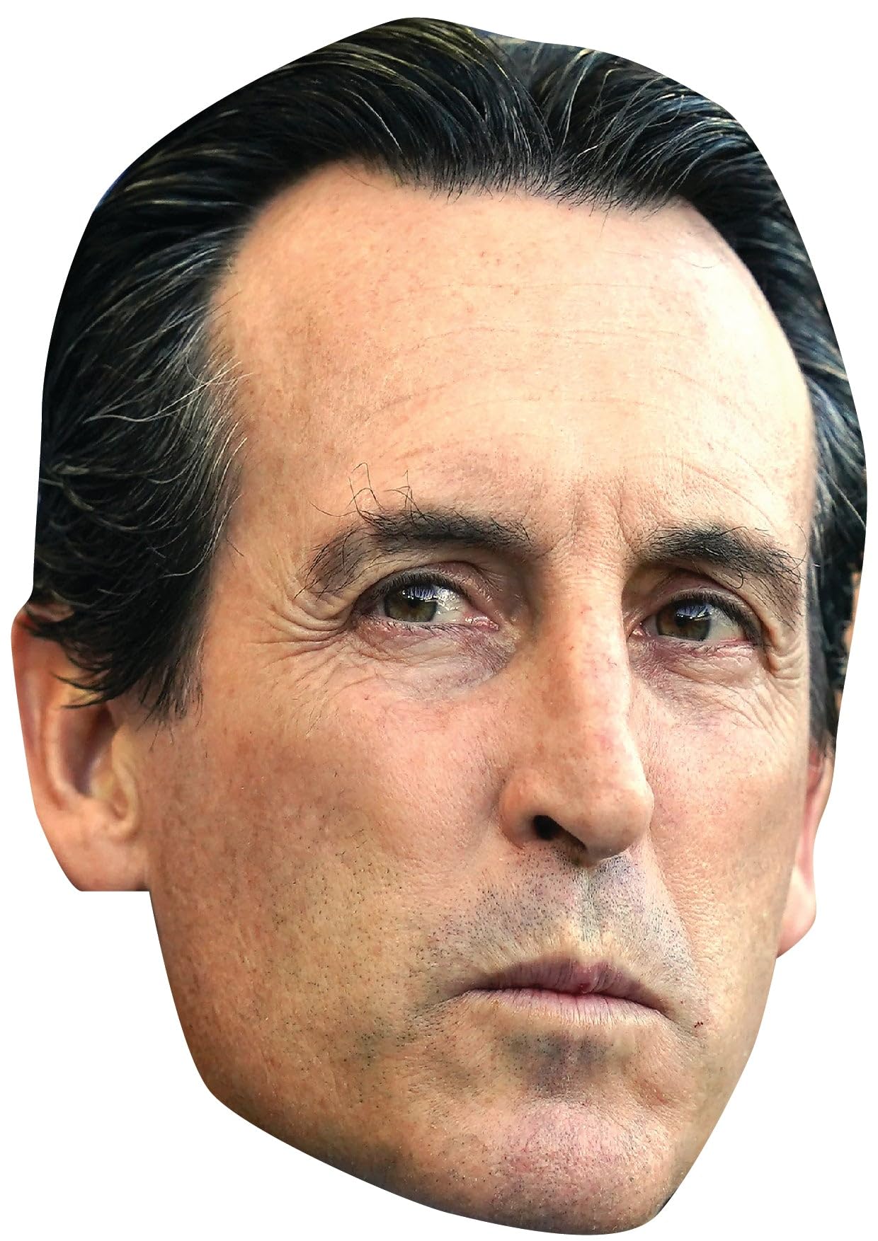 FoxyPrinting Unai Emery Aston Villa Face Mask – Aston Villa Manager Celebrity Card Mask – Celebrity Mask for Stag Do, Hen Night, Fancy Dress & Costume Parties – Funny Adult Card Mask