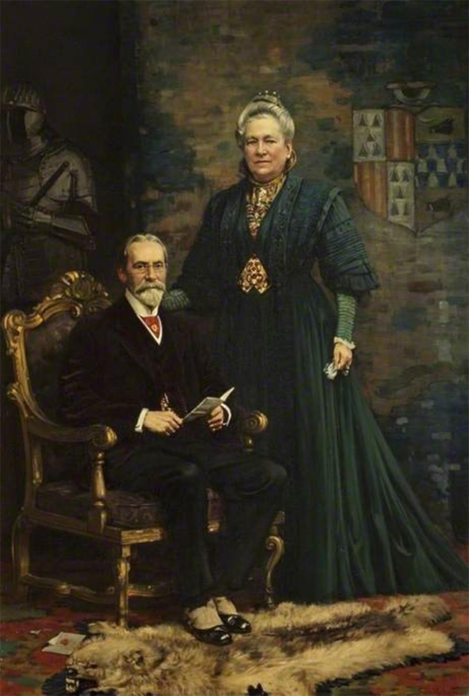 ARTXLXXBN Famous Print Painting Colorful Art Print Sir Merton Russell-Cotes and Lady Annie Russell-Cotes Frank Richards R.B.A. Canvas Art Decorations for Home Decor 60x90cm