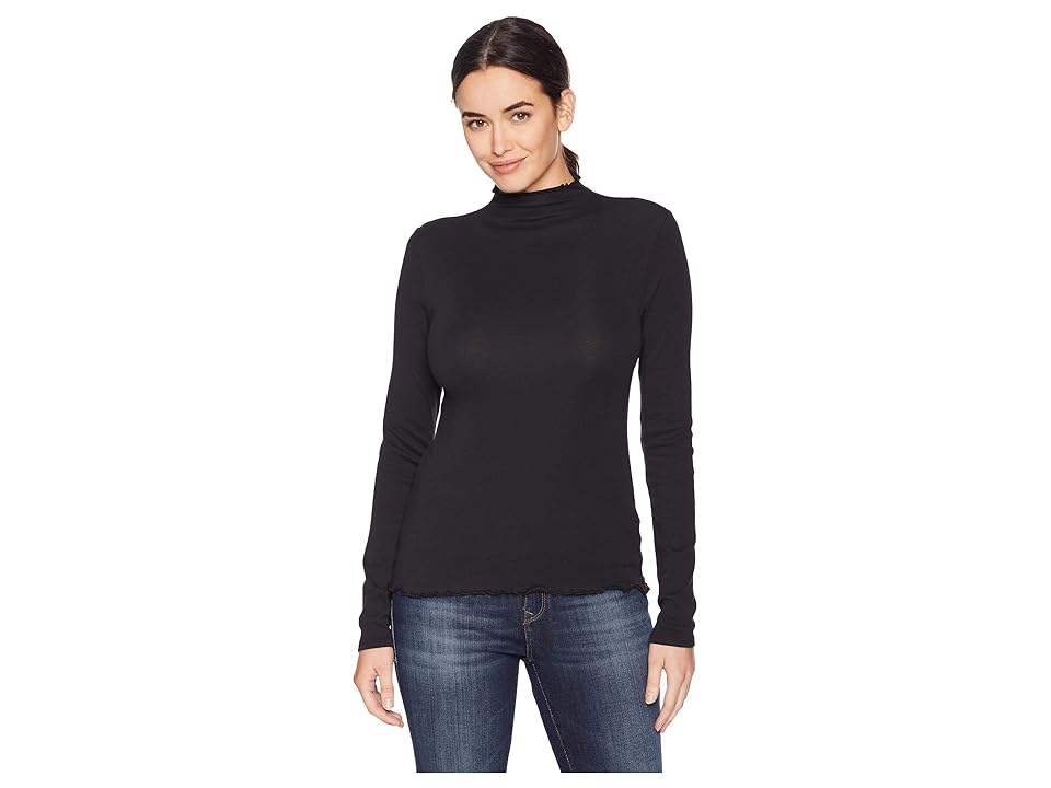 

Lilla P Lettuce Edge Turtleneck (Black) Women's Clothing, Lilla P Lettuce Edge Turtleneck (Winter White) Women's Clothing